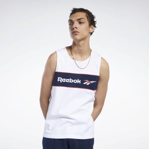 Podkoszulki Męskie Reebok Classic Linear Białe PL 75VSXMG